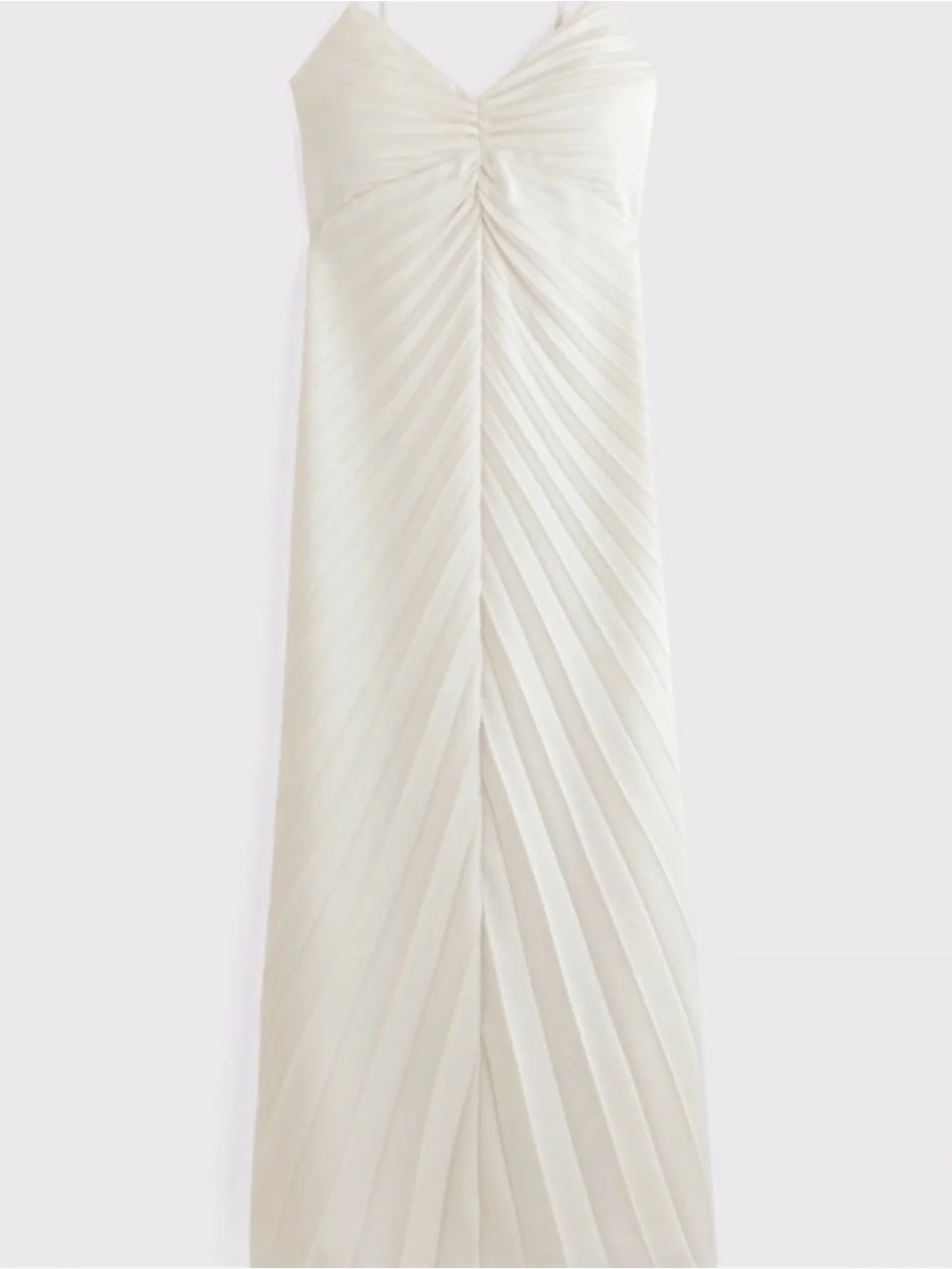 Abercrombie & Fitch Ivory Pleated Maxi Dress